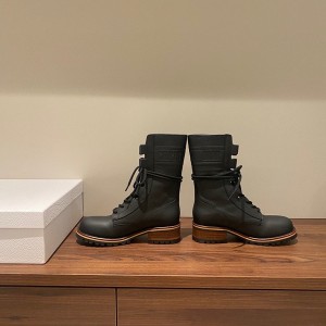 Christian Dior D-Major Lace Up Ankle Boots Calfskin Leather Fall/Winter 2021 Collection - Image 8