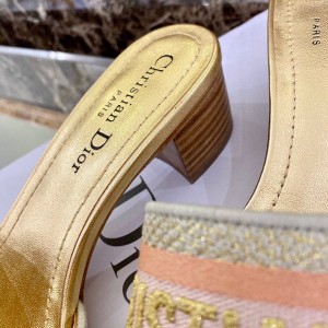 Christian Dior Dway Mules in Embroidered Cotton Calfskin Leather Spring/Summer 2020 Collection - Image 3