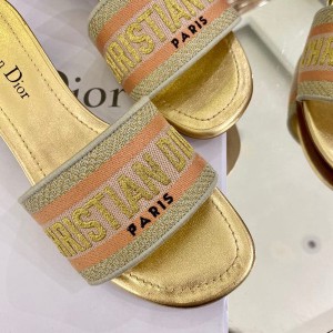 Christian Dior Dway Mules in Embroidered Cotton Calfskin Leather Spring/Summer 2020 Collection - Image 10
