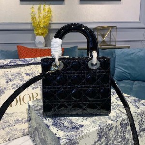 Christian Dior Lady Dior Bag 20cm Gold Hardware Patent Leather Spring/Summer 2020 Collection - Image 3