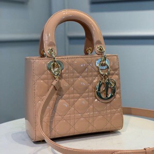 Christian Dior Lady Dior Bag 20cm Gold Hardware Patent Leather Spring/Summer 2020 Collection - Image 3
