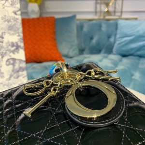 Christian Dior Lady Dior Bag 20cm Gold Hardware Patent Leather Spring/Summer 2020 Collection - Image 4