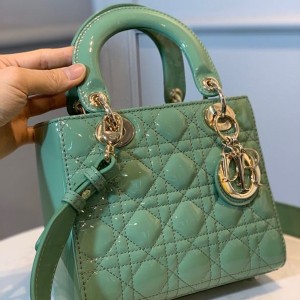Christian Dior Lady Dior Bag 20cm Gold Hardware Patent Leather Spring/Summer 2020 Collection - Image 4