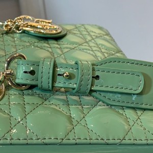 Christian Dior Lady Dior Bag 20cm Gold Hardware Patent Leather Spring/Summer 2020 Collection - Image 5