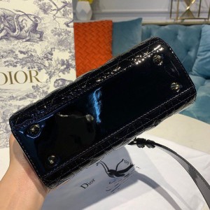 Christian Dior Lady Dior Bag 20cm Gold Hardware Patent Leather Spring/Summer 2020 Collection - Image 6