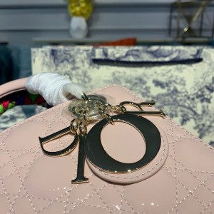 Christian Dior Lady Dior Bag 20cm Gold Hardware Patent Leather Spring/Summer 2020 Collection - Image 6