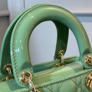 Christian Dior Lady Dior Bag 20cm Gold Hardware Patent Leather Spring/Summer 2020 Collection - Image 6