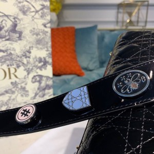 Christian Dior Lady Dior Bag 20cm Gold Hardware Patent Leather Spring/Summer 2020 Collection - Image 7