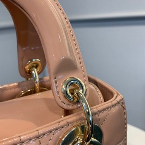 Christian Dior Lady Dior Bag 20cm Gold Hardware Patent Leather Spring/Summer 2020 Collection - Image 7