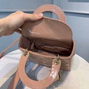 Christian Dior Lady Dior Bag 20cm Gold Hardware Patent Leather Spring/Summer 2020 Collection - Image 8