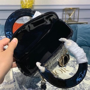 Christian Dior Lady Dior Bag 20cm Gold Hardware Patent Leather Spring/Summer 2020 Collection - Image 9