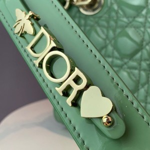 Christian Dior Lady Dior Bag 20cm Gold Hardware Patent Leather Spring/Summer 2020 Collection - Image 9