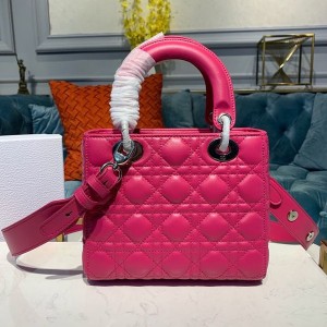 Christian Dior Lady Dior Bag 20cm Silver Hardware Lambskin Leather Spring/Summer 2020 Collection - Image 3