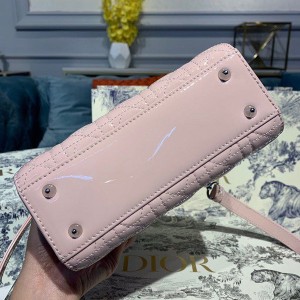 Christian Dior Lady Dior Bag 20cm Silver Hardware Patent Leather Spring/Summer 2020 Collection - Image 3