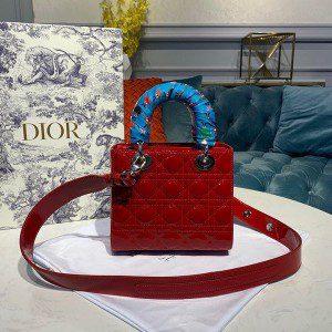 Christian Dior Lady Dior Bag 20cm Silver Hardware Patent Leather Spring/Summer 2020 Collection - Image 3