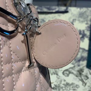 Christian Dior Lady Dior Bag 20cm Silver Hardware Patent Leather Spring/Summer 2020 Collection - Image 5