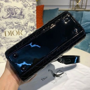Christian Dior Lady Dior Bag 20cm Silver Hardware Patent Leather Spring/Summer 2020 Collection - Image 5