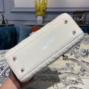Christian Dior Lady Dior Bag 20cm Silver Hardware Patent Leather Spring/Summer 2020 Collection - Image 5