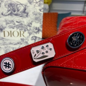 Christian Dior Lady Dior Bag 20cm Silver Hardware Patent Leather Spring/Summer 2020 Collection - Image 7