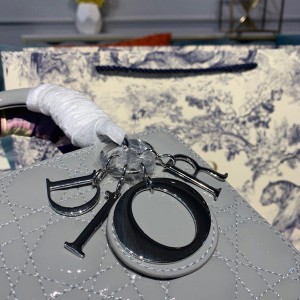 Christian Dior Lady Dior Bag 20cm Silver Hardware Patent Leather Spring/Summer 2020 Collection - Image 9