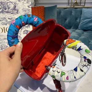 Christian Dior Lady Dior Bag 20cm Silver Hardware Patent Leather Spring/Summer 2020 Collection - Image 9