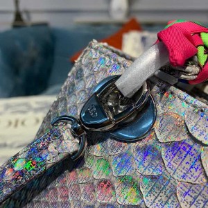 Christian Dior Lady Dior Bag 20cm Silver Hardware Python Skin Spring/Summer 2020 Collection - Image 6