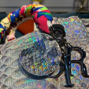 Christian Dior Lady Dior Bag 20cm Silver Hardware Python Skin Spring/Summer 2020 Collection - Image 7