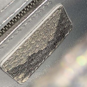Christian Dior Lady Dior Bag 20cm Silver Hardware Python Skin Spring/Summer 2020 Collection - Image 9