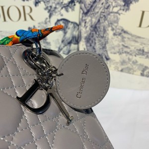 Christian Dior Lady Dior Bag 20cm Silver Hardware with Embellished Bag Strap Lambskin Leather Spring/Summer 2020 Collection - Image 4