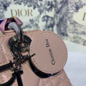 Christian Dior Lady Dior Bag 20cm Silver Hardware with Embellished Bag Strap Lambskin Leather Spring/Summer 2020 Collection - Image 4