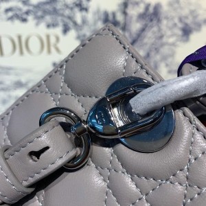Christian Dior Lady Dior Bag 20cm Silver Hardware with Embellished Bag Strap Lambskin Leather Spring/Summer 2020 Collection - Image 6