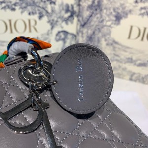 Christian Dior Lady Dior Bag 20cm Silver Hardware with Embellished Bag Strap Lambskin Leather Spring/Summer 2020 Collection - Image 6