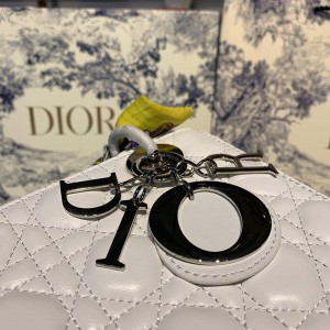 Christian Dior Lady Dior Bag 20cm Silver Hardware with Embellished Bag Strap Lambskin Leather Spring/Summer 2020 Collection - Image 6