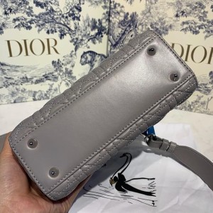 Christian Dior Lady Dior Bag 20cm Silver Hardware with Embellished Bag Strap Lambskin Leather Spring/Summer 2020 Collection - Image 7