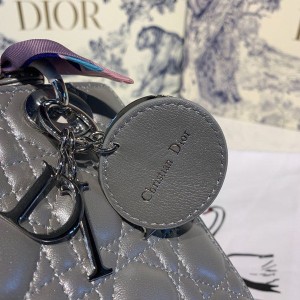 Christian Dior Lady Dior Bag 20cm Silver Hardware with Embellished Bag Strap Lambskin Leather Spring/Summer 2020 Collection - Image 7