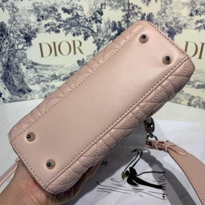Christian Dior Lady Dior Bag 20cm Silver Hardware with Embellished Bag Strap Lambskin Leather Spring/Summer 2020 Collection - Image 9
