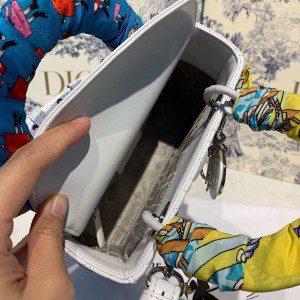Christian Dior Lady Dior Bag 20cm Silver Hardware with Embellished Bag Strap Lambskin Leather Spring/Summer 2020 Collection - Image 9