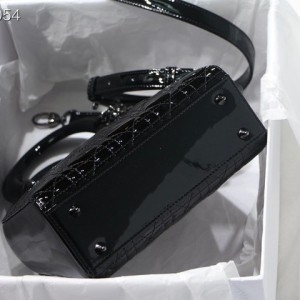 Christian Dior Lady Dior Bag 20cm Ultramatte Shiny Hardware Patent Leather Fall/Winter 2021 Collection - Image 7