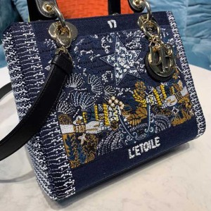 Christian Dior Lady Dior Bag 24cm Embroidered "L'Etoile" Gold Hardware Lambskin Leather Spring/Summer 2020 Collection - Image 5