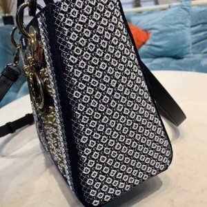 Christian Dior Lady Dior Bag 24cm Embroidered "La Force" Gold Hardware Lambskin Leather Spring/Summer 2020 Collection - Image 8