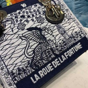 Christian Dior Lady Dior Bag 24cm Embroidered "La Roue La Fortune" Gold Hardware Lambskin Leather Spring/Summer 2020 Collection - Image 9