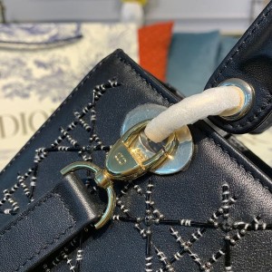 Christian Dior Lady Dior Bag 24cm Gold Hardware Embroidered Lambskin Leather Spring/Summer 2020 Collection - Image 6