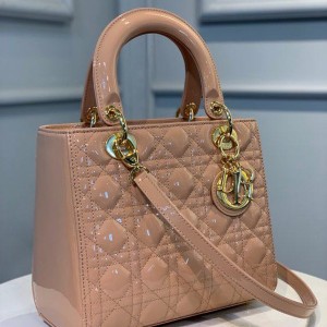 Christian Dior Lady Dior Bag 24cm Gold Hardware Lambskin Leather Spring/Summer 2020 Collection - Image 3