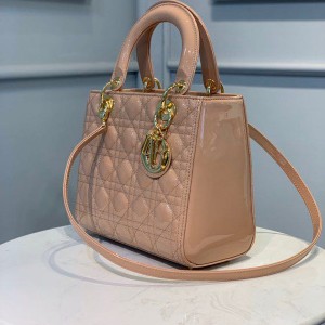 Christian Dior Lady Dior Bag 24cm Gold Hardware Lambskin Leather Spring/Summer 2020 Collection - Image 4