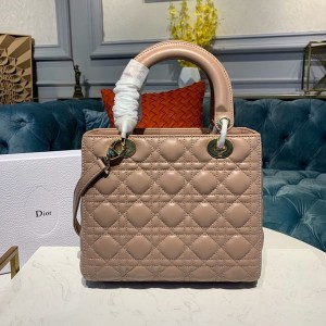 Christian Dior Lady Dior Bag 24cm Gold Hardware Lambskin Leather Spring/Summer 2020 Collection - Image 5