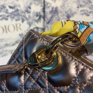 Christian Dior Lady Dior Bag 24cm Gold Hardware Lambskin Leather Spring/Summer 2020 Collection - Image 5