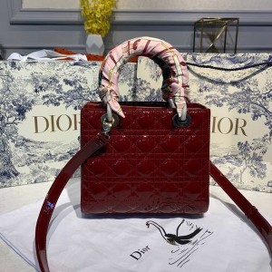 Christian Dior Lady Dior Bag 24cm Gold Hardware Patent Leather Spring/Summer 2020 Collection - Image 3