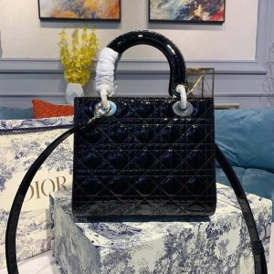 Christian Dior Lady Dior Bag 24cm Gold Hardware Patent Leather Spring/Summer 2020 Collection - Image 3