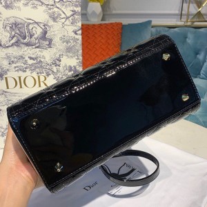 Christian Dior Lady Dior Bag 24cm Gold Hardware Patent Leather Spring/Summer 2020 Collection - Image 4