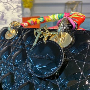 Christian Dior Lady Dior Bag 24cm Gold Hardware Patent Leather Spring/Summer 2020 Collection - Image 5